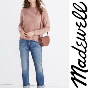 Madewell Stitchmix Merino Wool Blend Sweater Loop Fringe Fisherman Style Sz: M